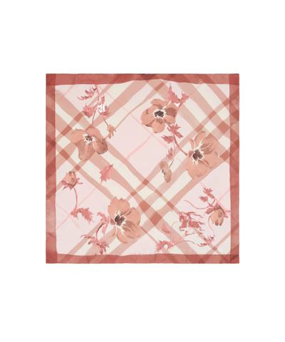 ウォーターカラー チェック シルクスカーフ