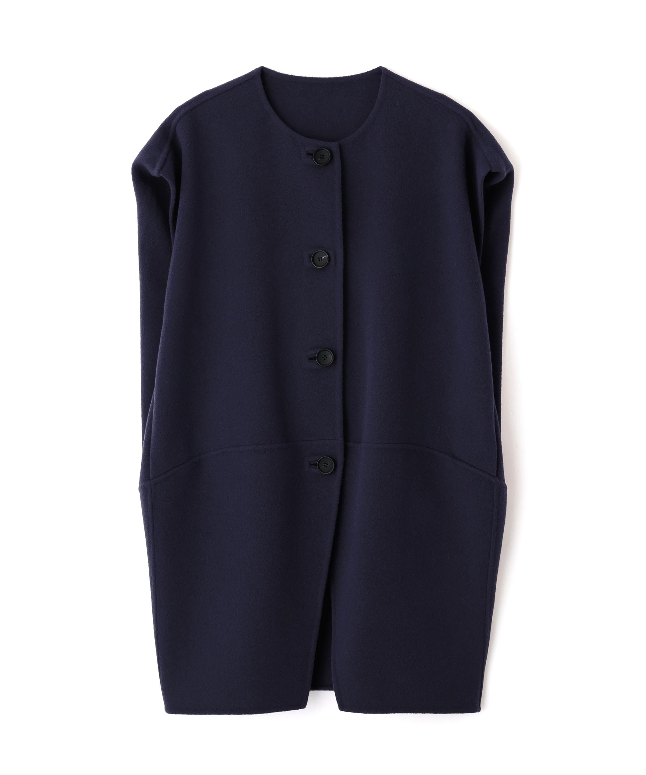 ADORE ソリッドウールリバーノーカラージレ ネイビー 38 ADORE ソリッドウールリバーノーカラージレ ネイビー 38