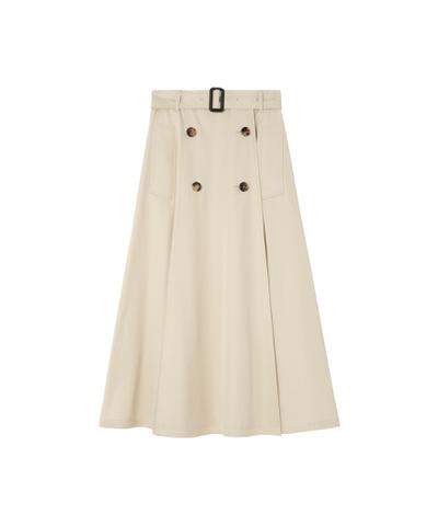 ギャバジン トレンチ ミディスカート