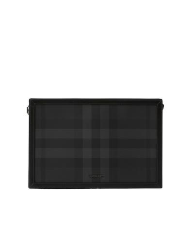 チェック ジップポーチ