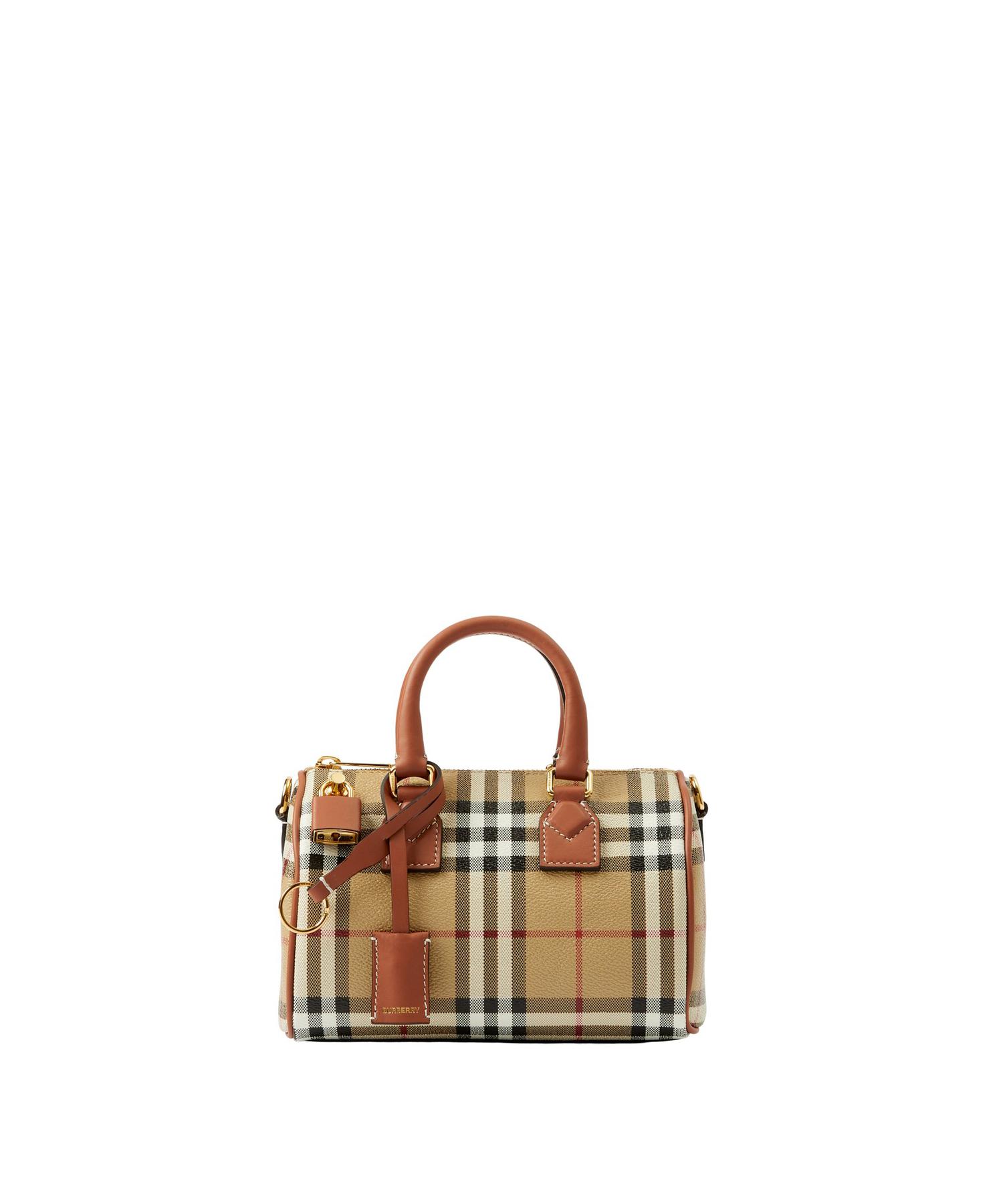★Burberry★ミニチェックバケットバッグ ミニ チェック バケットバッグ (アーカイブベージュ／ミリタリー