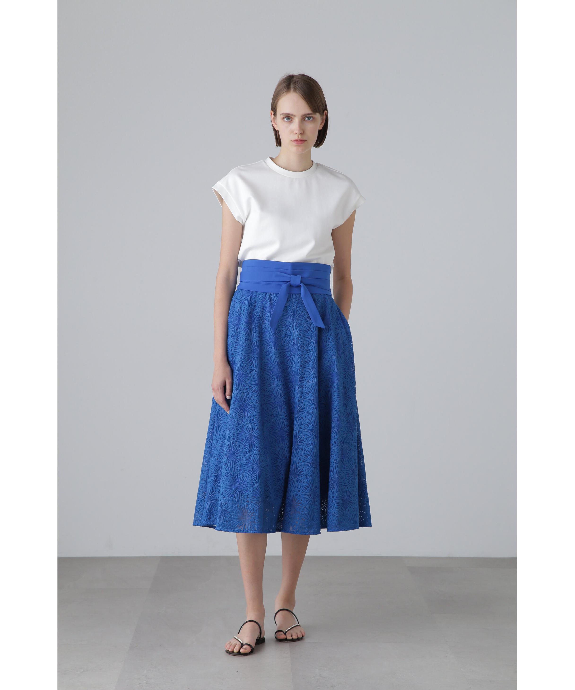 ◆幻◆　希少新品 定価3.9万円 ADORE フラワーレーススカート アドーア ADORE ビッグフラワーレーススカート （ブルー