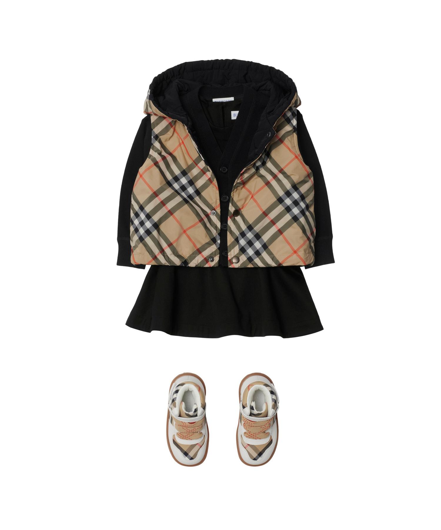 残1【新品】BURBERRY キッズ チェック リバーシブル ベスト 164cm