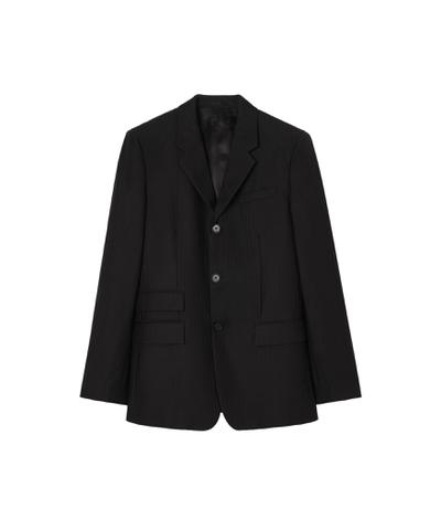 ストライプ ウールモヘア テーラードジャケット