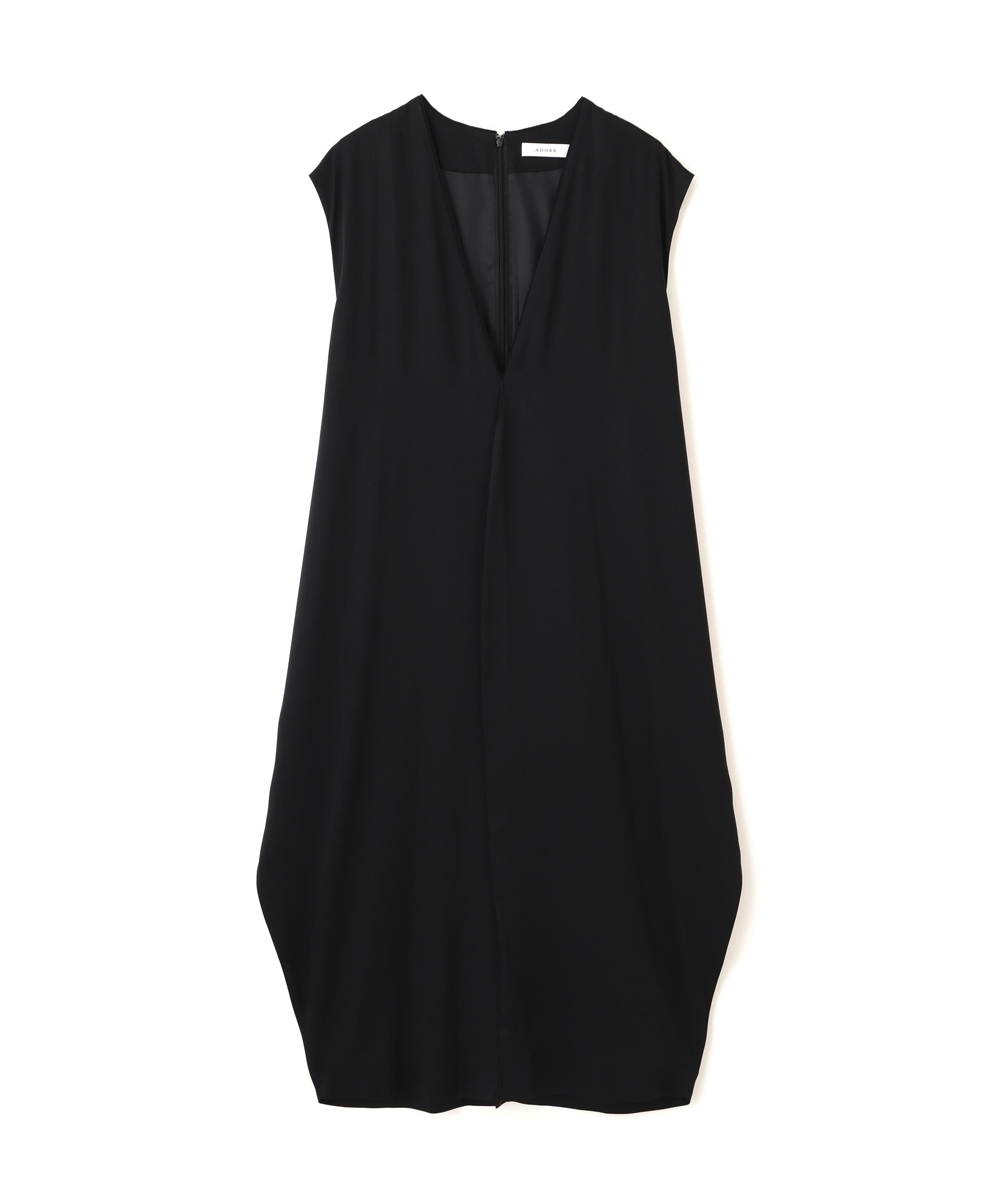 ADORE ブライトサテンワンピース ブラック 38 ADORE ブライトサテンワンピース ブラック 38