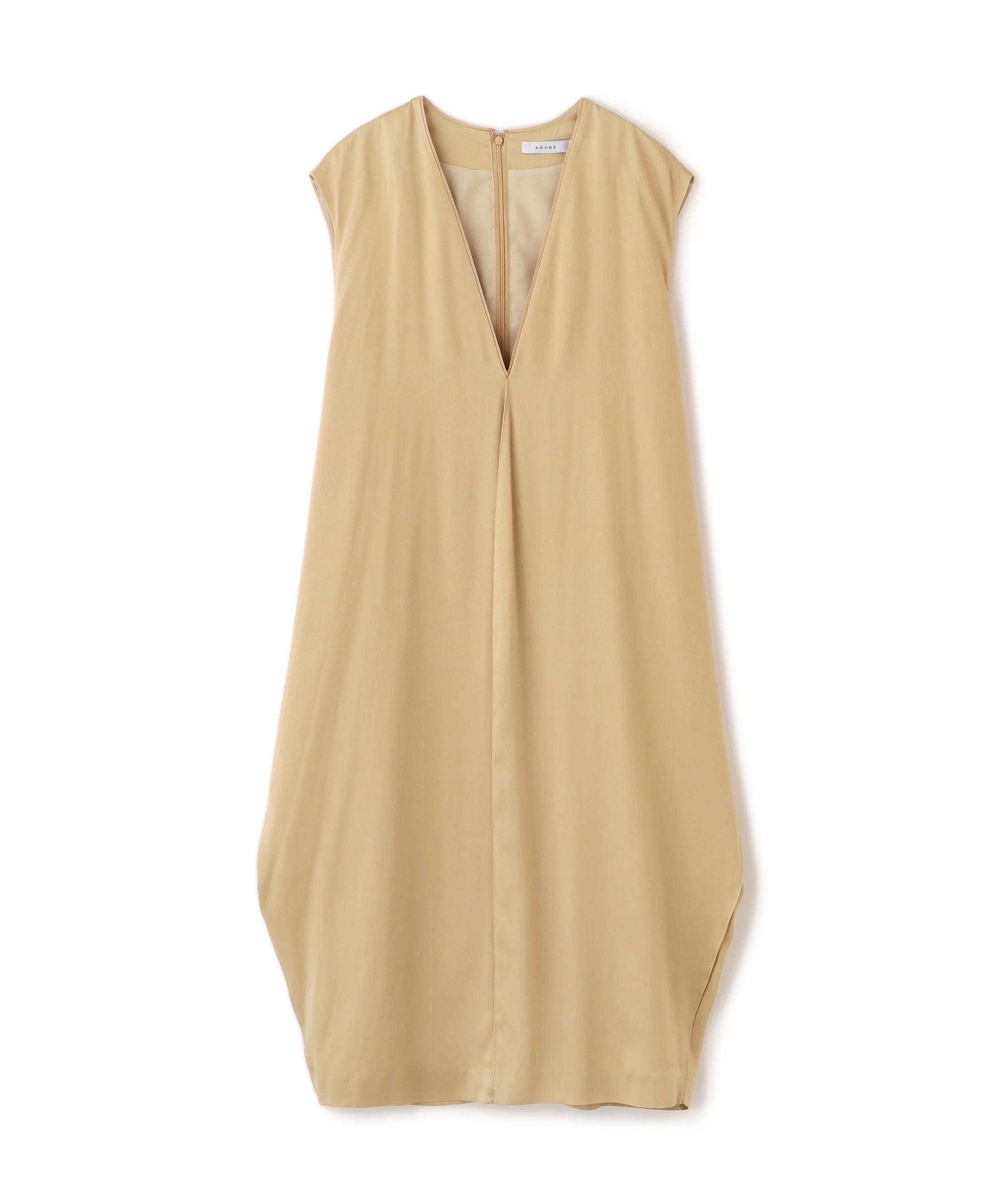 ADORE ブライトサテンワンピース ベージュ 38 ADORE ブライトサテンワンピース ベージュ 38