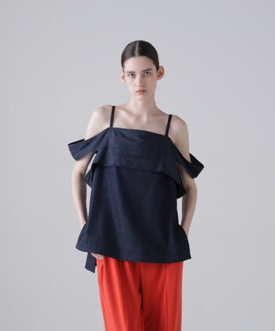 ハイブリッドデニムブラウス
