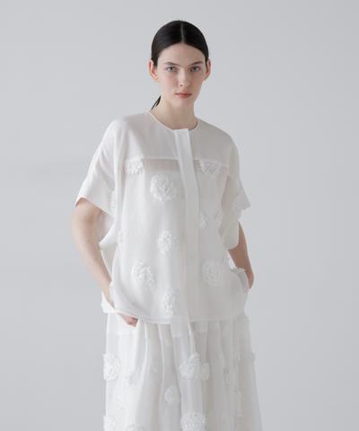 ◆ドットフラワーエンブロイダリーブラウス