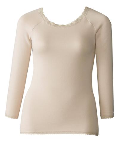 厚ふあ　ゆったりタイプ　レディスインナー　トップ（８分袖）（ＵＨＫ３１５）