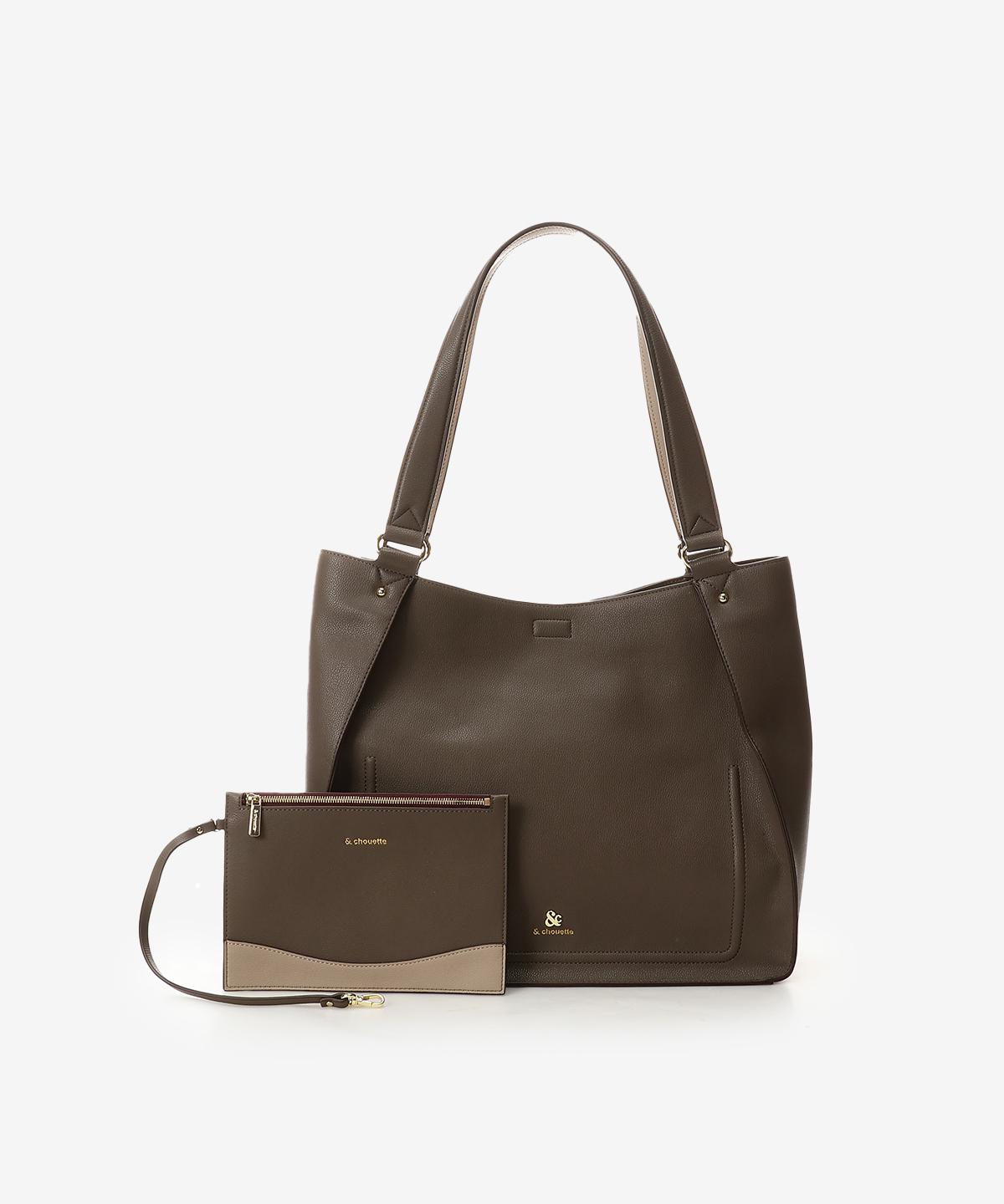 ネイビー トートバッグ ポーチセット & chouette】ポーチ付きトートバッグ